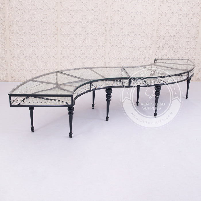 GEMMA Serpentine Black Dining Table