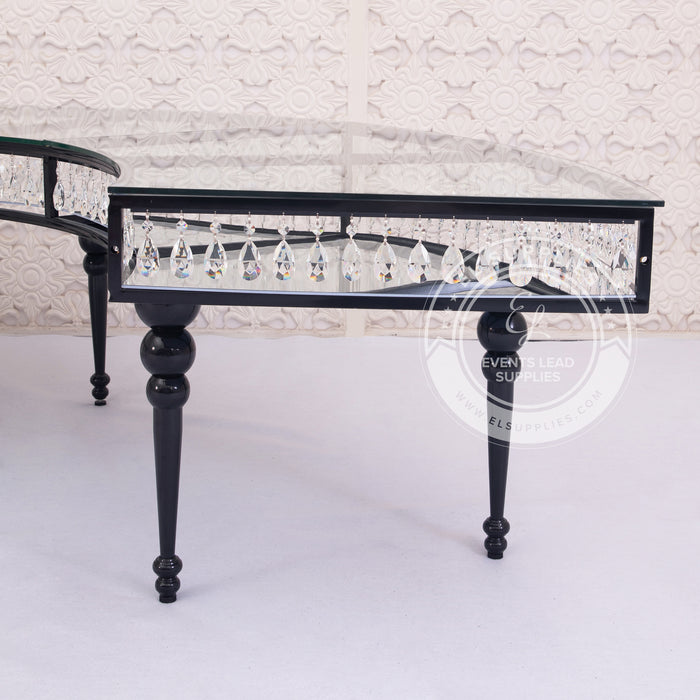 GEMMA Serpentine Black Dining Table