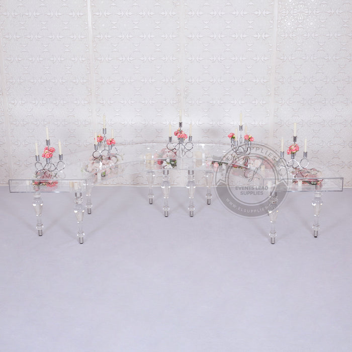 NIAMH Clear Acrylic Serpentine Dining Table