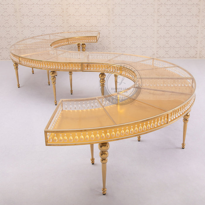 GEMMA Serpentine Gold Dining Table