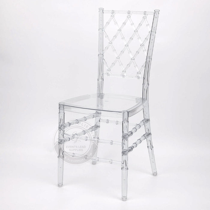 Diamond Clear Back Resin Chair with Free Cushion
