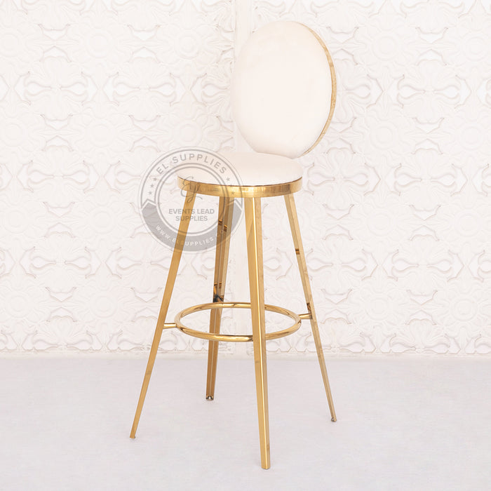 OLYMPIA Barstool Gold - White Velvet