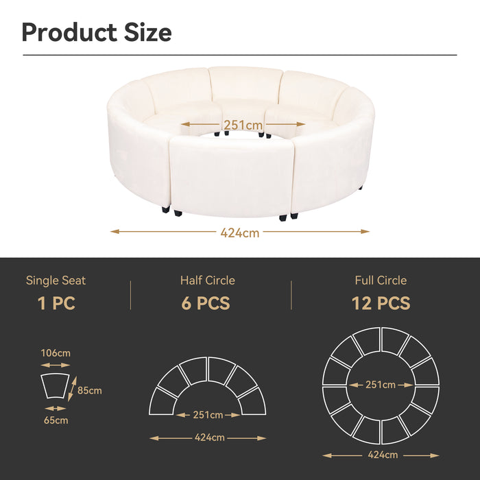 ARORA White Curved Modular Sofa