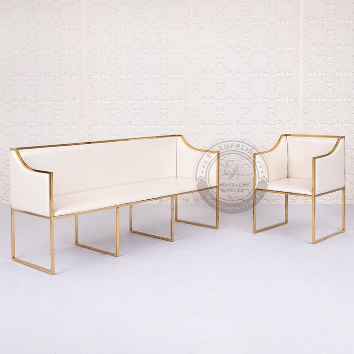 BRIGID Sofa Gold and White