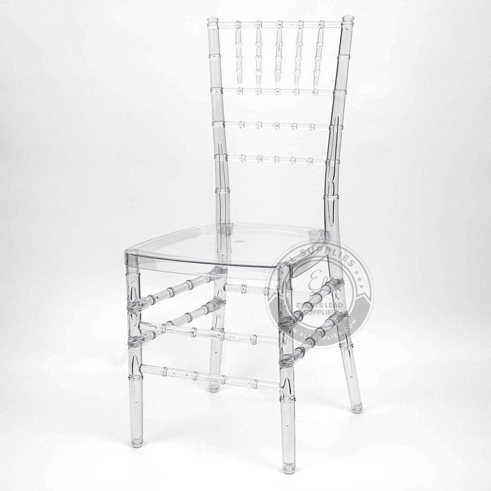 CHIAVARI Clear Resin Chair with Free Cushion Assembled