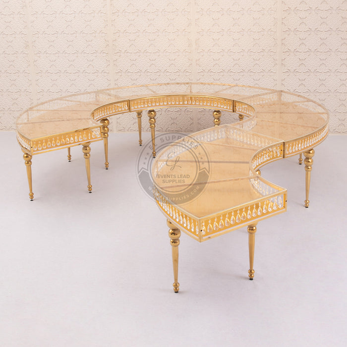 GEMMA Serpentine Gold Dining Table