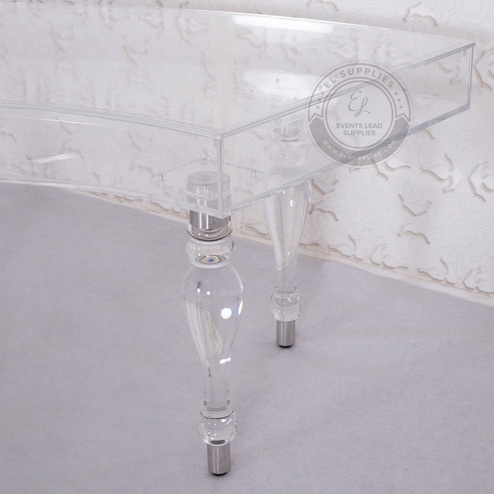 NIAMH Clear Acrylic Serpentine Dining Table