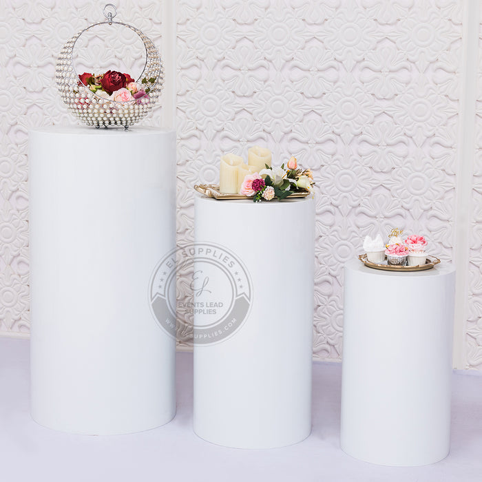 DRUM White Cylinder Stands