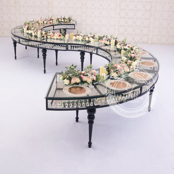 GEMMA Serpentine Black Dining Table