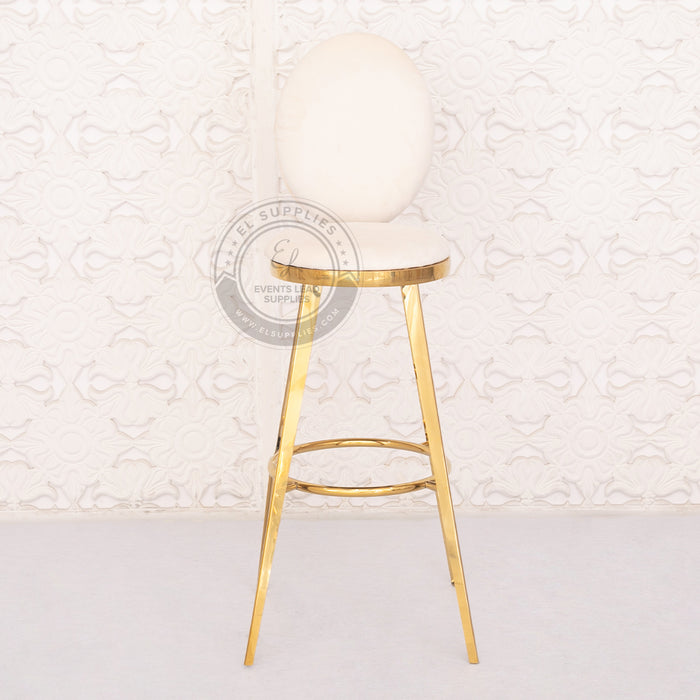 OLYMPIA Barstool Gold - White Velvet