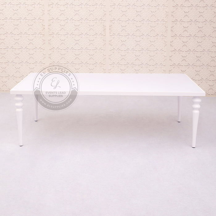white wood dining table