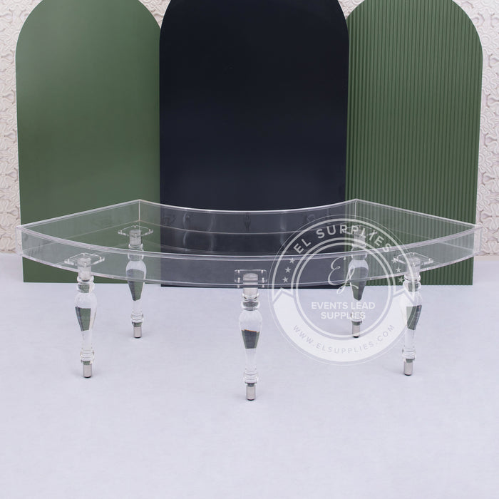 Clear Acrylic Serpentine Dining Table