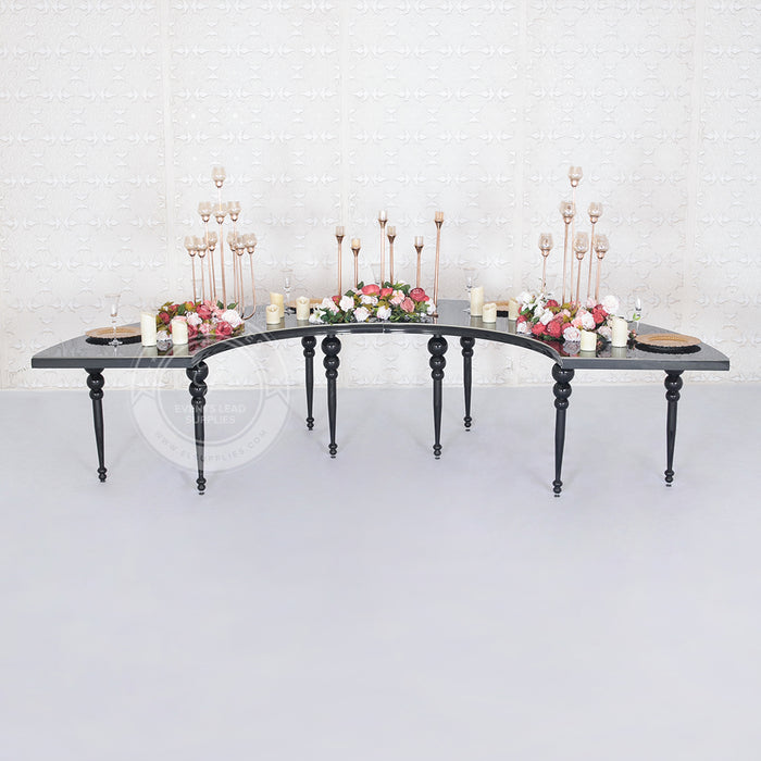 half circle dining room table