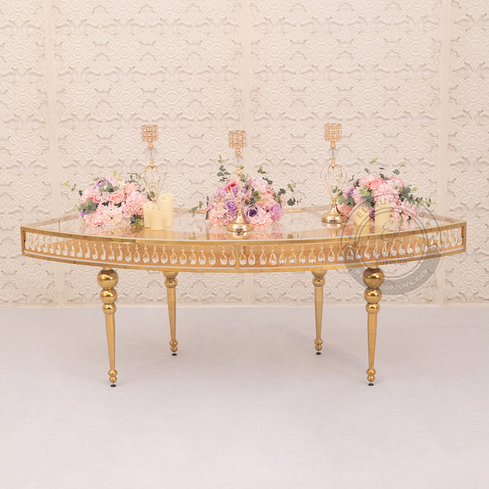 GEMMA Serpentine Gold Dining Table
