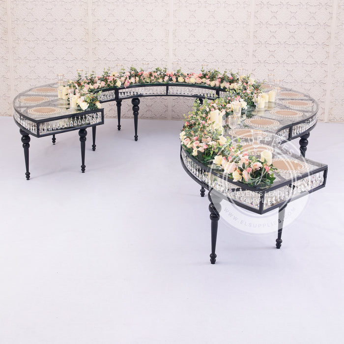 GEMMA Serpentine Black Dining Table