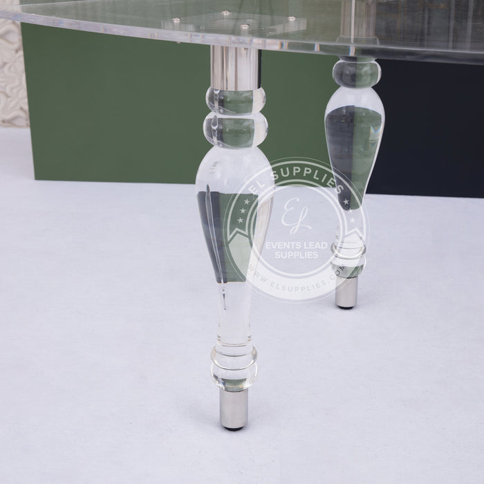 clear glass dining table