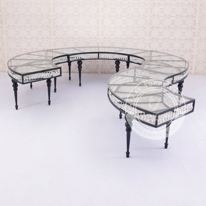 GEMMA Serpentine Black Dining Table