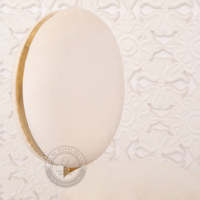 OLYMPIA Barstool Gold - White Velvet