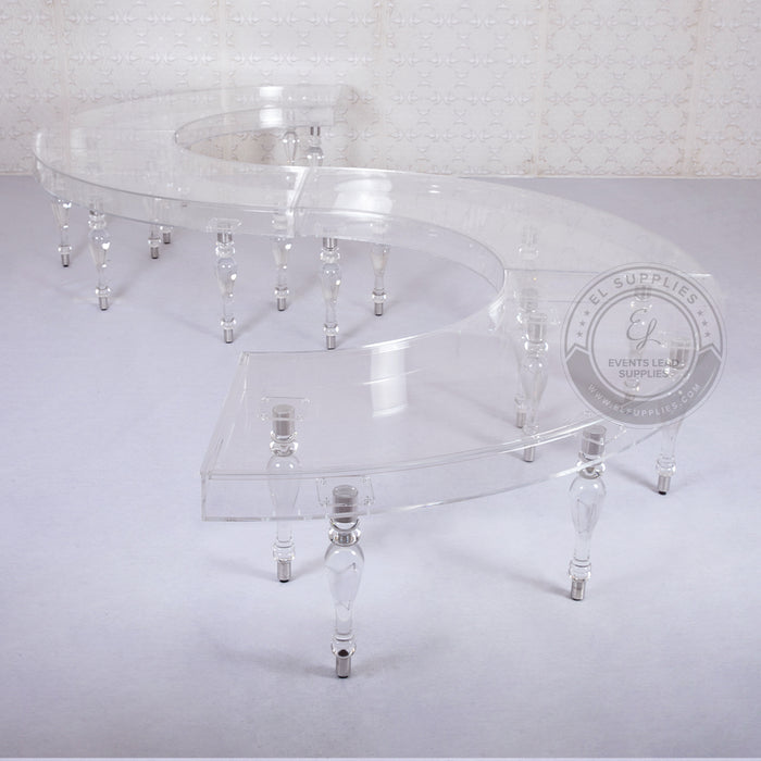 NIAMH Clear Acrylic Serpentine Dining Table