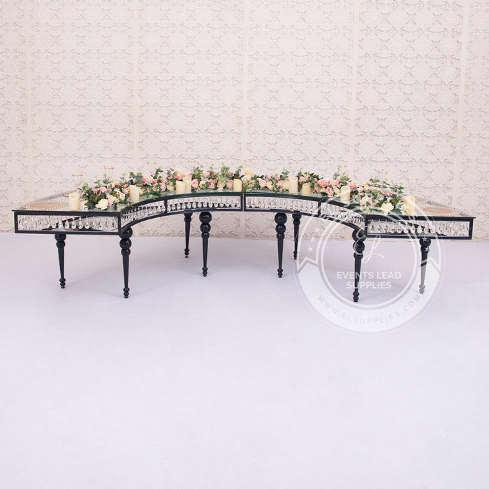 GEMMA Serpentine Black Dining Table