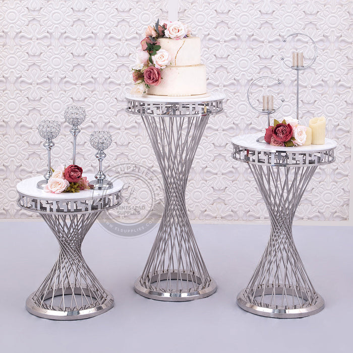 silver wedding stand perfect for dessert or appertizer display