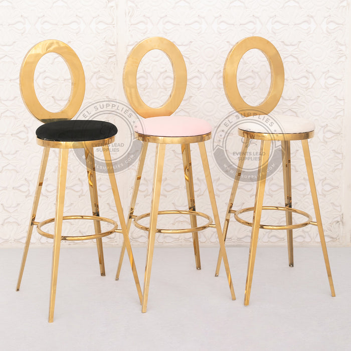 OLYMPIA Barstool Gold - White Velvet
