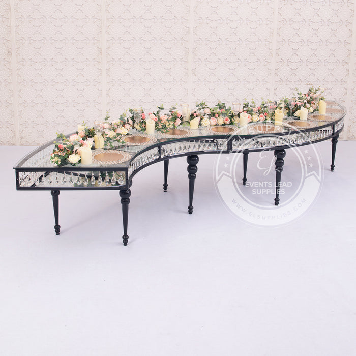 GEMMA Serpentine Black Dining Table