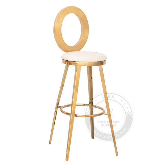 OLYMPIA Barstool Gold - White Velvet