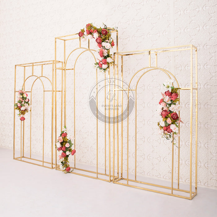 KLYTIE Gold Arch Frame Backdrop Set