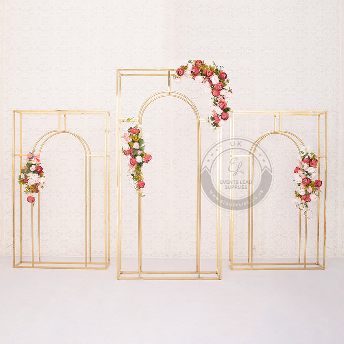 KLYTIE Gold Arch Frame Backdrop Set