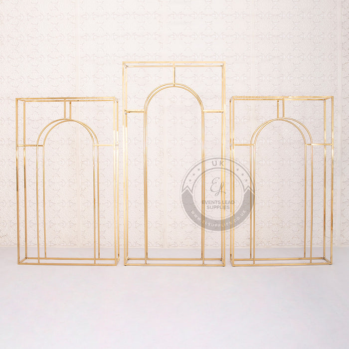 KLYTIE Gold Arch Frame Backdrop Set