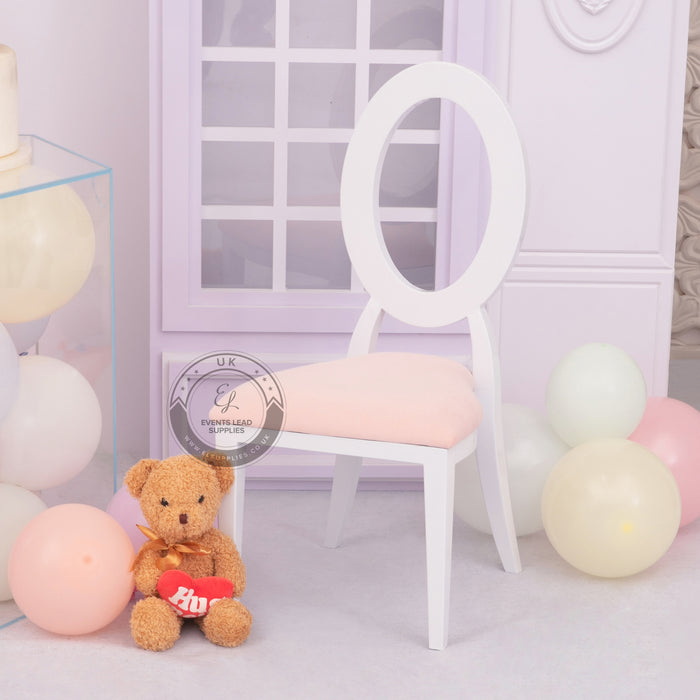 OLYMPIA Kids Chair White Frame - Pink Cushions