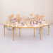 Half Circle Dining Table - Gold with White Glass Top
