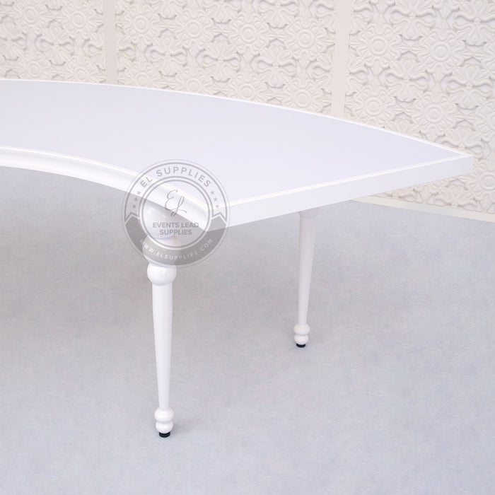 VEGA Half Circle Dining Table - White Acrylic Top
