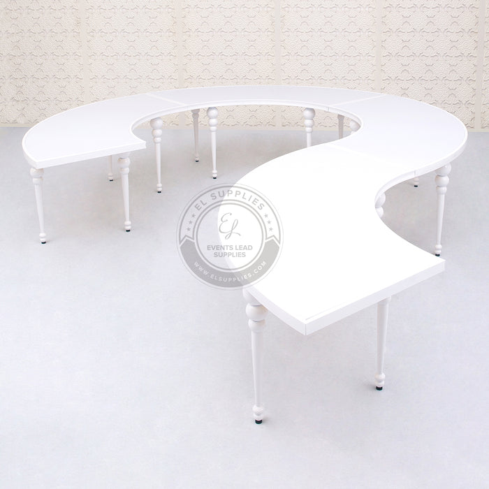 Half circle high clearance top table