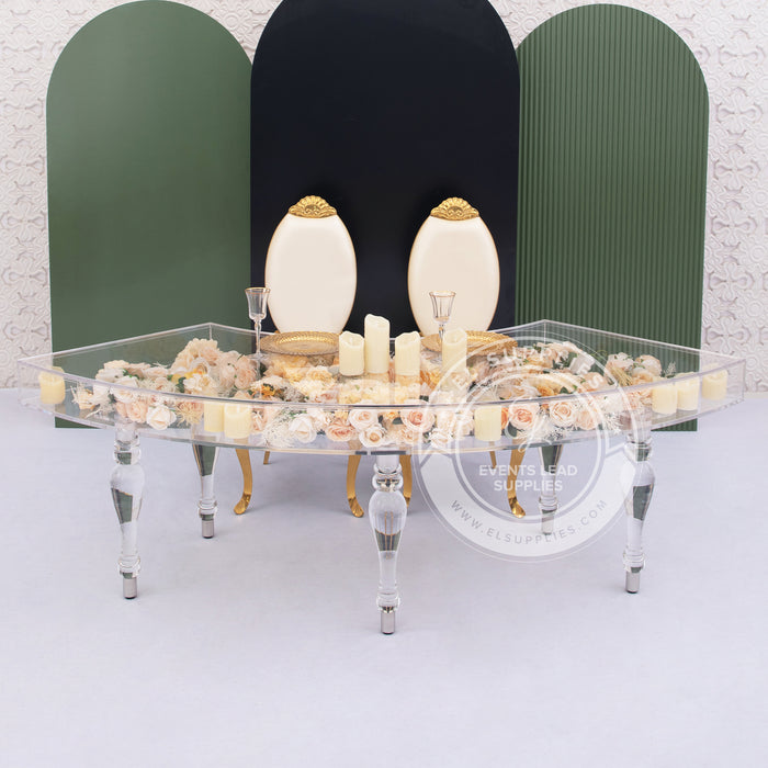 Clear Serpentine Dining Table