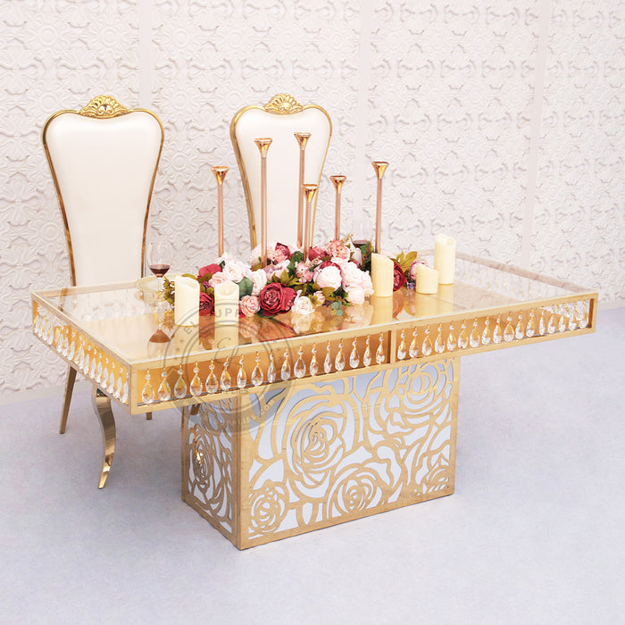GEMMA Rose is a 6-foot sweetheart dining table6
