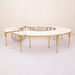 Dining Table - Gold with White Glass Top