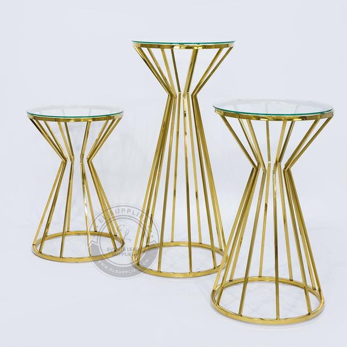 CAGED CONO Gold Stands