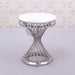 VENA silver plinths with twisted base and white acrylic top