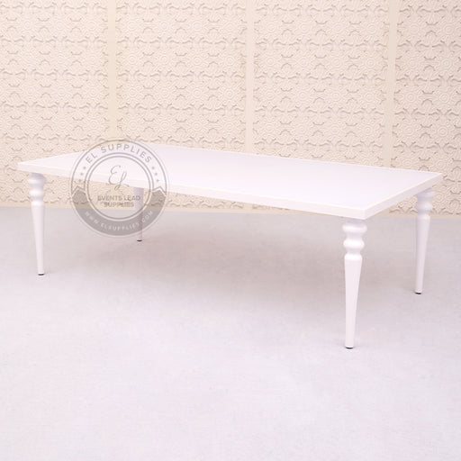 white dining table