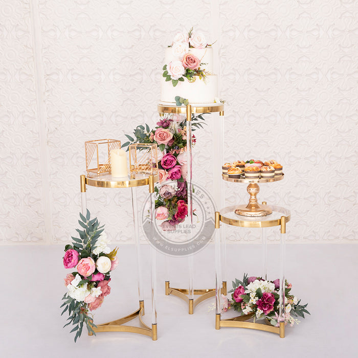 set of 3 acrylic cake stands