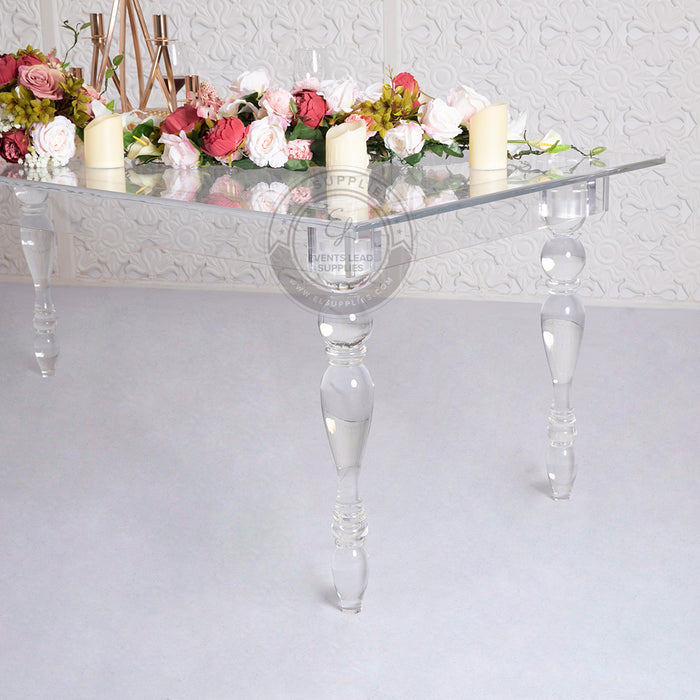 clear ghost table for weddings or anniversary 