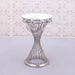 VENA silver stand with twisted base and white acrylic top