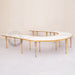 Half Circle Dining Table - Gold with White Glass Top3