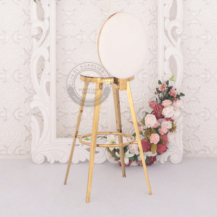 OLYMPIA Barstool Gold - White Velvet