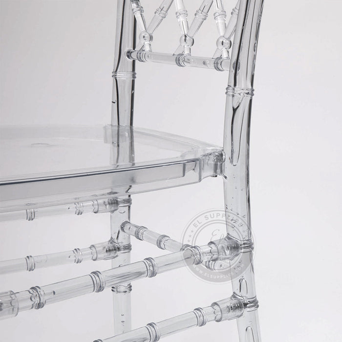 Diamond Clear Back Resin Chair with Free Cushion