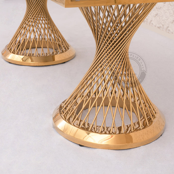 twisted gold dining table