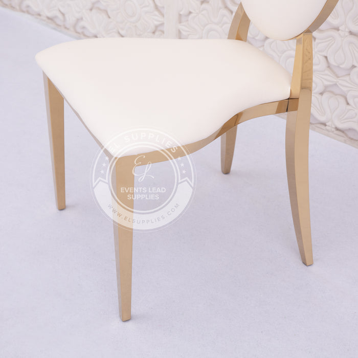 BINITA Stainless Steel Oval Back Chair - Gold