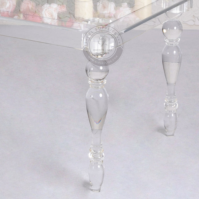 CLARITY Clear Acrylic Dining Table - 8 Foot